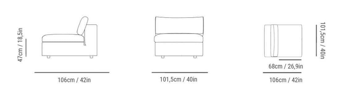 Newport Cloud Sofa: Armless - Bone